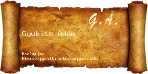 Gyukits Ádám névjegykártya